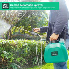 Battery Powered Garden Sprayer 2 Gallon, Powerful Electric Backpack Sprayer, Weed Yard Lawn Sprayer with 3 Mist Nozzles & Retractable Wand