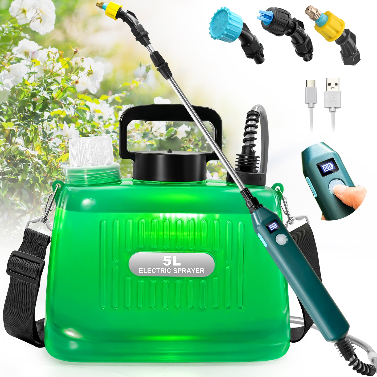 portable electric garden sprayer New 5L/1.35 Gallon Battery Powered Sprayer Portable & Efficient Garden – Sidekingsprayer