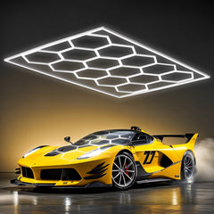 Hexagon LED Garage Lights108000LM Super Bright 14 Hex HoneycombCar Detailing Ceiling LED Shop Light
