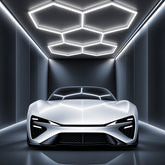 Hexagon LED Garage Lights, 26400LM Super Bright 5 Hex Honeycomb Car Detailing Ceiling LED Shop Light for Workshop Warehouse Gym Basement Wash Room