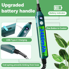 Battery Powered Sprayer, Upgraded 1.35 Gallon Electric Garden Sprayer with Battery Indicator, 23.6" Telescopic Wand, 3 Mist Nozzles, Shoulder Type Weed Sprayer for Yard, Lawn and Garden