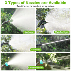 Battery Powered Sprayer 2 Gallon, 2025 New Electric Garden Sprayer with 3 Spray Force, Battery Indicator, Rechargeable Handle, 23.6" Telescopic Wand,4 Mist Nozzles,Shoulder Strap, for Lawn and Garden