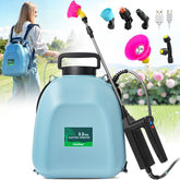 3.2 Gallon Battery Powered Backpack Sprayer, Upgraded Electric Back Pack Sprayer with 3 Spray Force, Battery Indicator, Rechargeable Handle, 41" Telescopic Wand, 5 Mist Nozzles, for Lawn and Garden