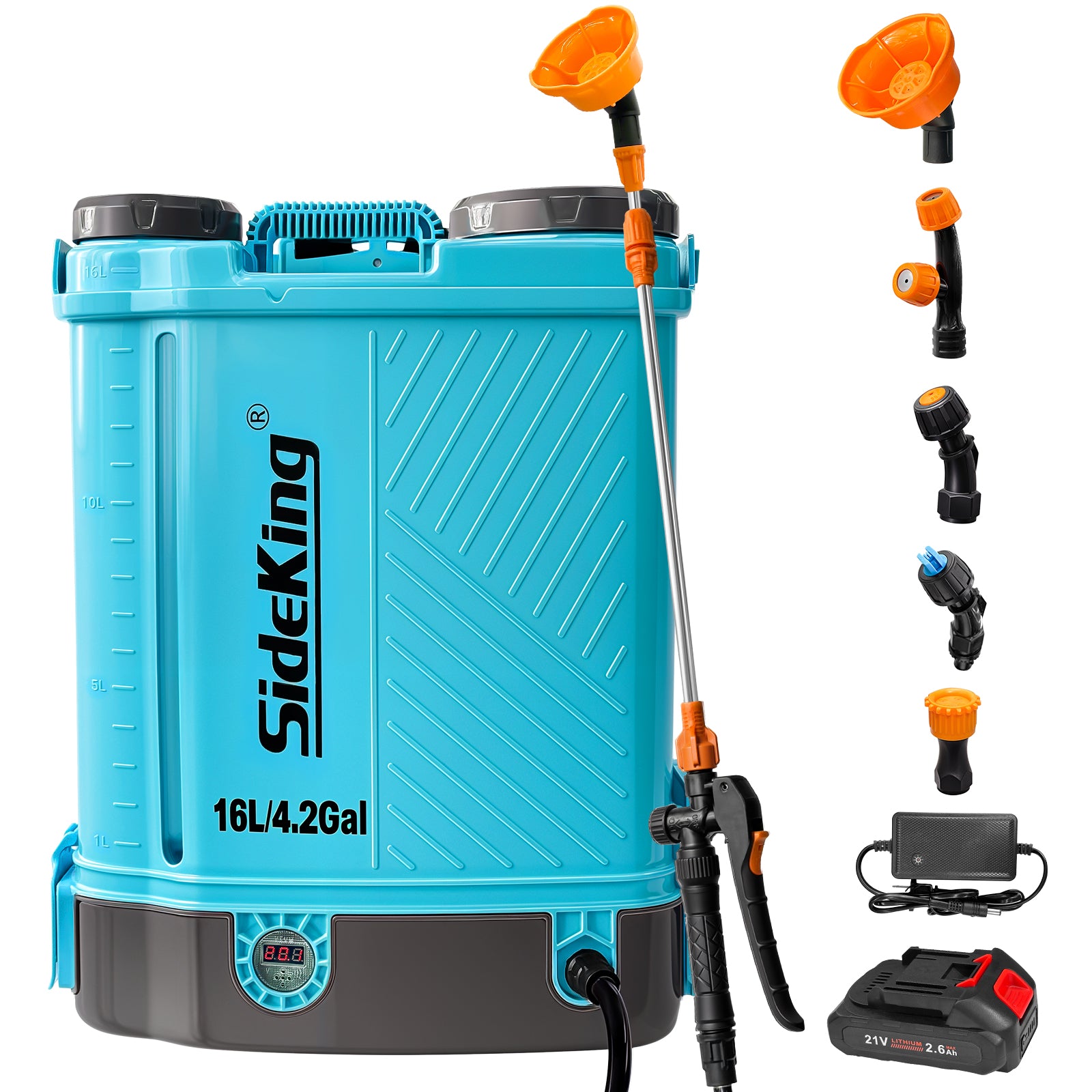 Battery Powered Backpack Sprayer 4 Gallon, VAXMAY 100 PSI Electric Graden Sprayer Works with Makita 18V Battery, Weed Yard Sprayer with Telescopic Wand, 5 Nozzles, 2.6 Ah Battery & Charger Included