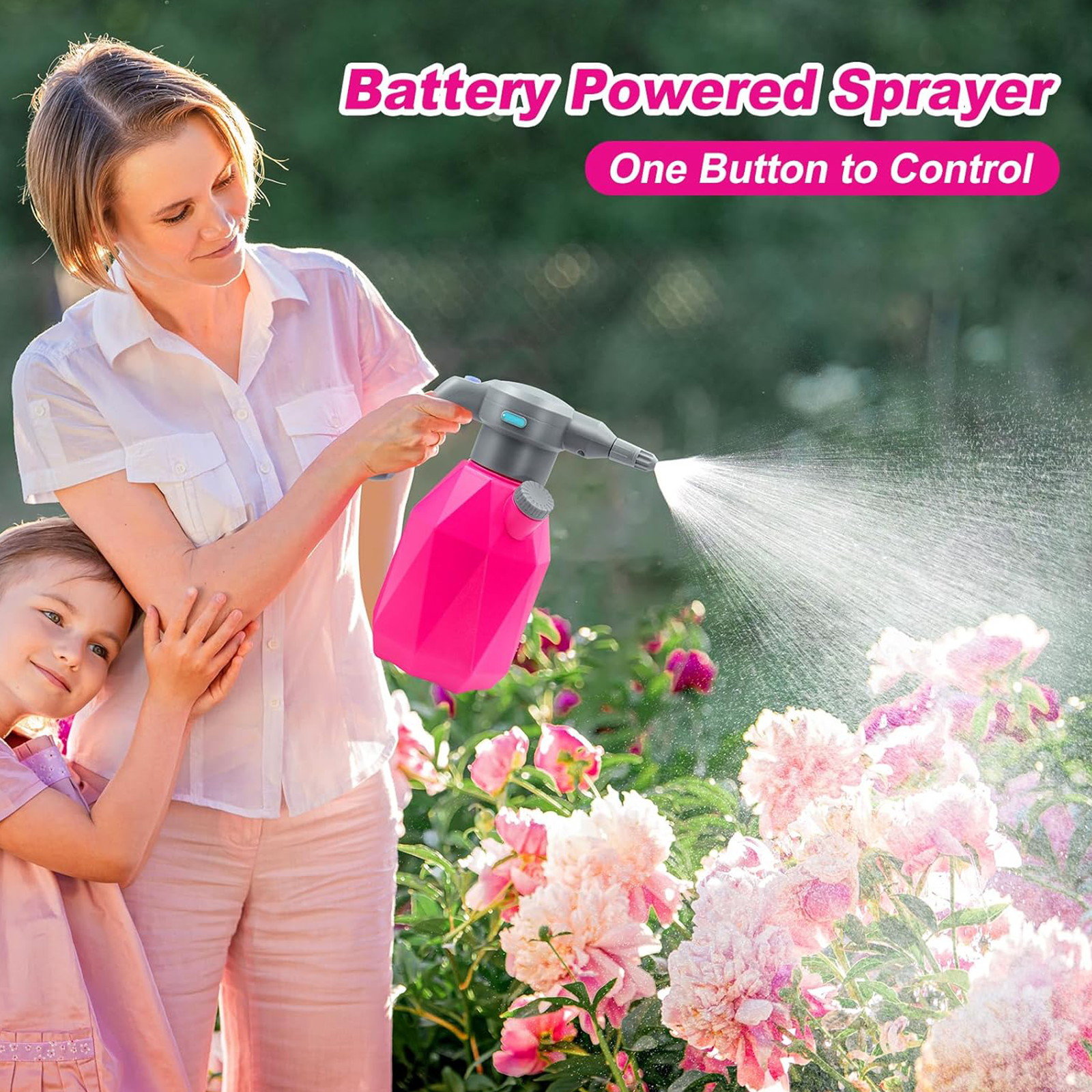 0.5 Gallon/2L Rechargeable Electric Sprayer Bottle - Convenient Garden and Home Use
