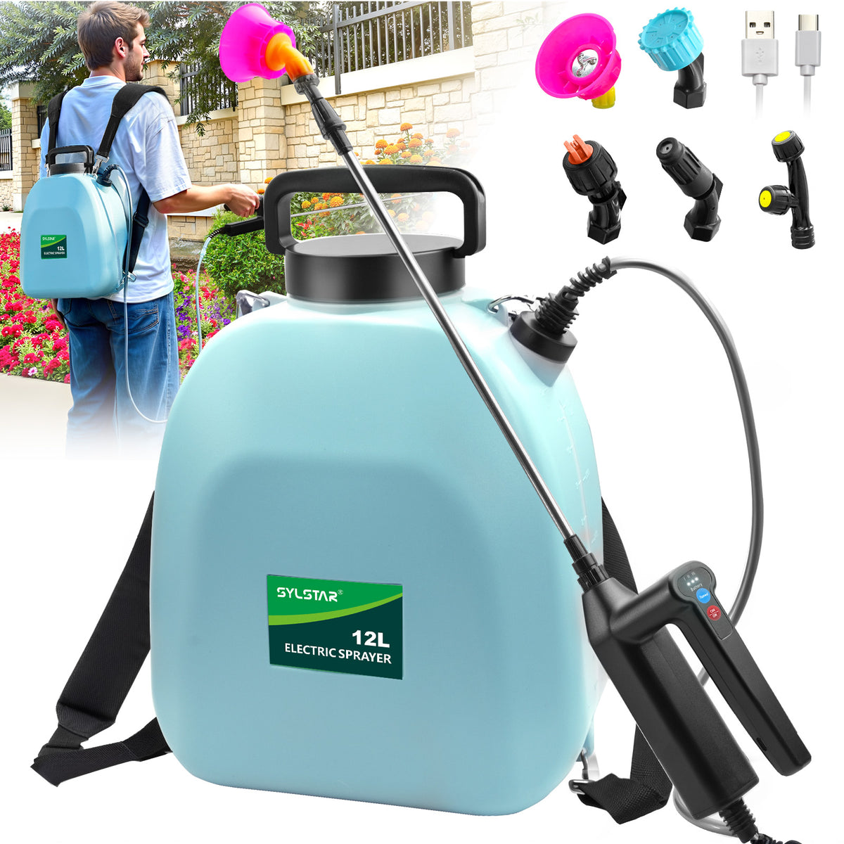rechargeable battery garden sprayer Battery Powered Sprayer 3.2 Gallon, Battery Backpack Sprayer with USB – Sidekingsprayer