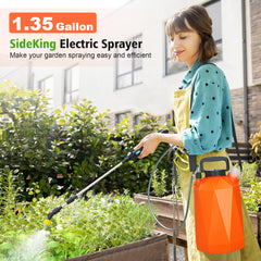 Rhombic 5L/1.35 Gallon Battery Powered Electric Sprayer - Efficient Garden Tool