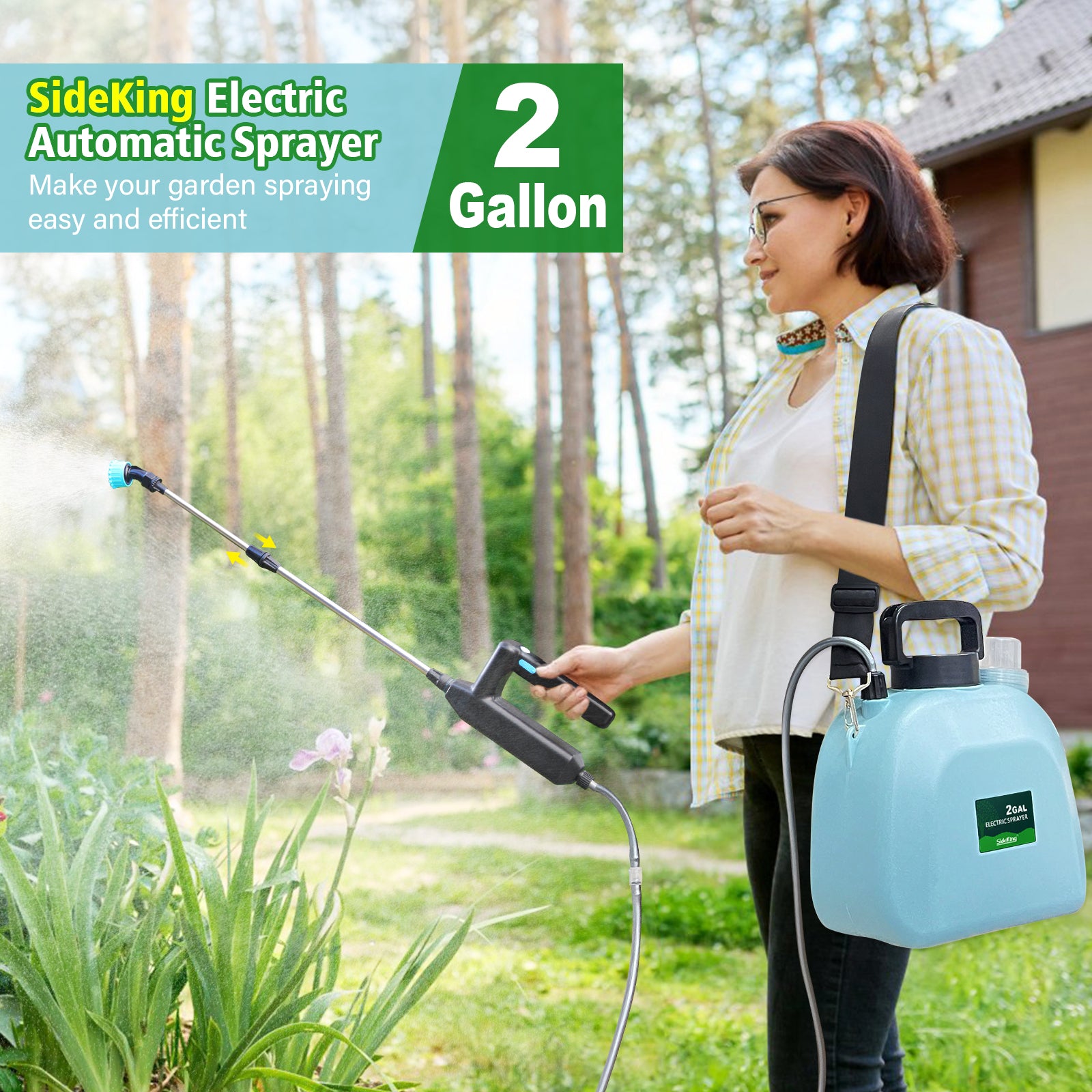 2 Gallon/8L Battery Operated Garden Sprayer - Durable and Easy to Use ...