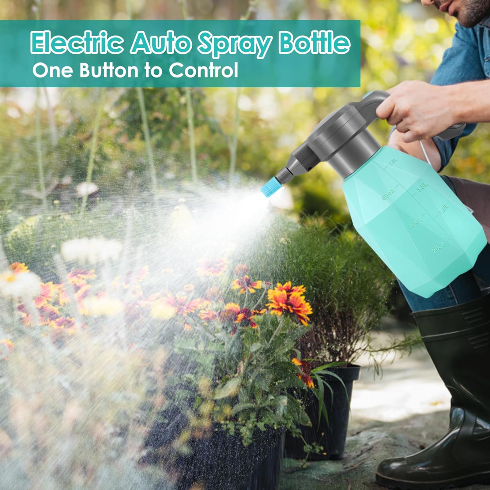 0.5 Gallon/2L Rechargeable Electric Sprayer Bottle - Convenient Garden and Home Use