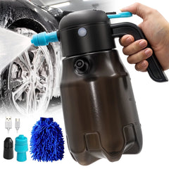 68oz/2L Electric Foam Sprayer, 60PSI Battery Powered Car Foam Sprayer with 2 Adjustable Nozzles, Rechargeable Cordless Foaming Spray for Car Wash Detailing Garden