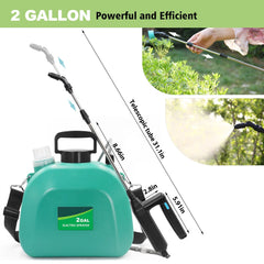 SideKing Battery Powered Sprayer 2 Gallon, 7.4V Powerful Electric Garden Weed Yard Sprayer