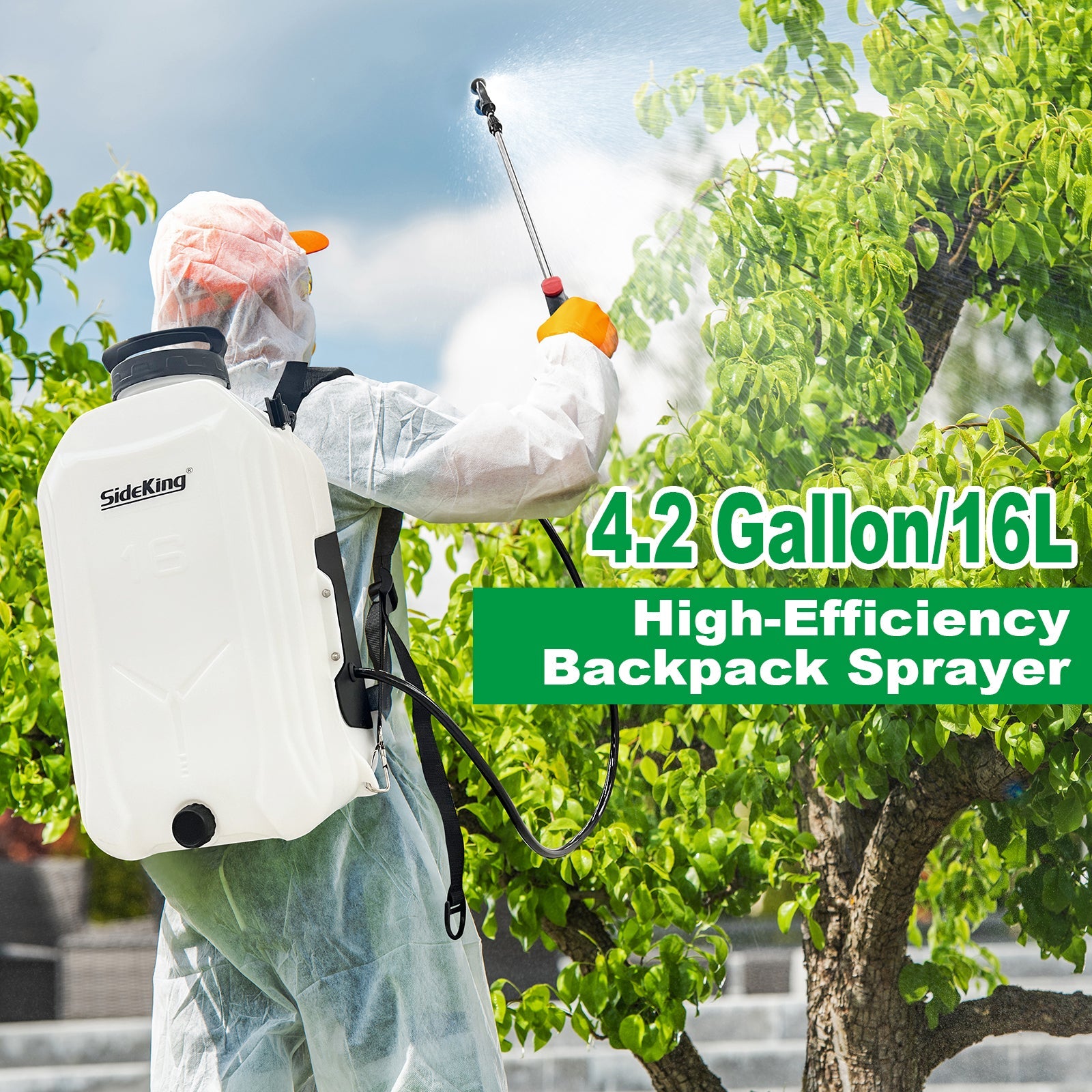 4 Gallon Adjustable Battery Powered Electric Sprayer - Automatic, High-Efficiency, Portable