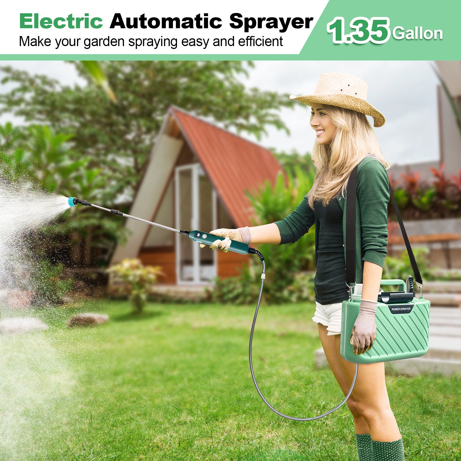 New 1.35 Gallon /5L Electric Garden Sprayer Portable, Rechargeable, and Efficient