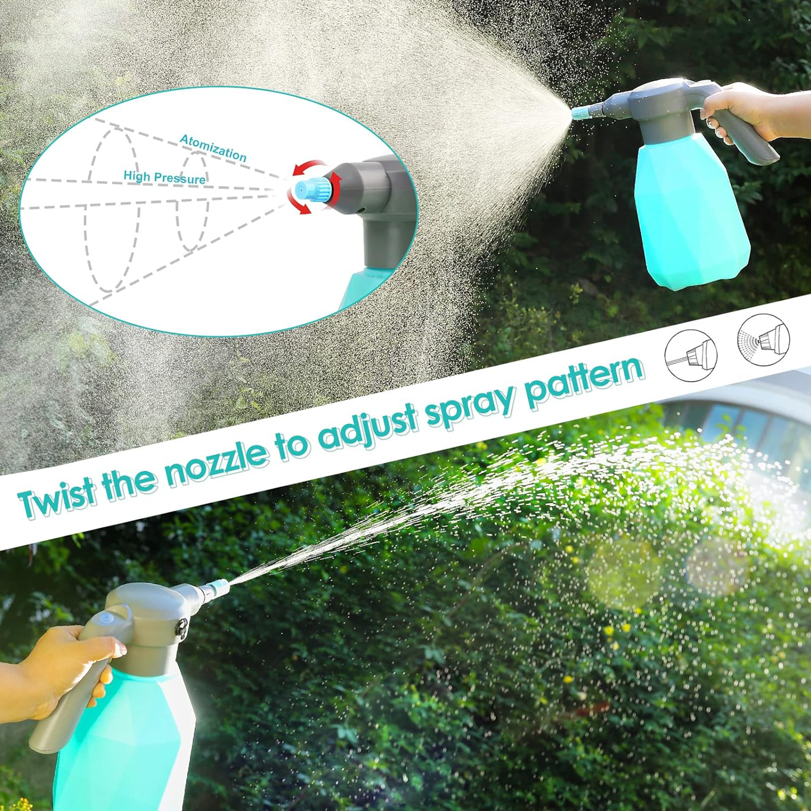0.5 Gallon/2L Rechargeable Electric Sprayer Bottle - Convenient Garden and Home Use
