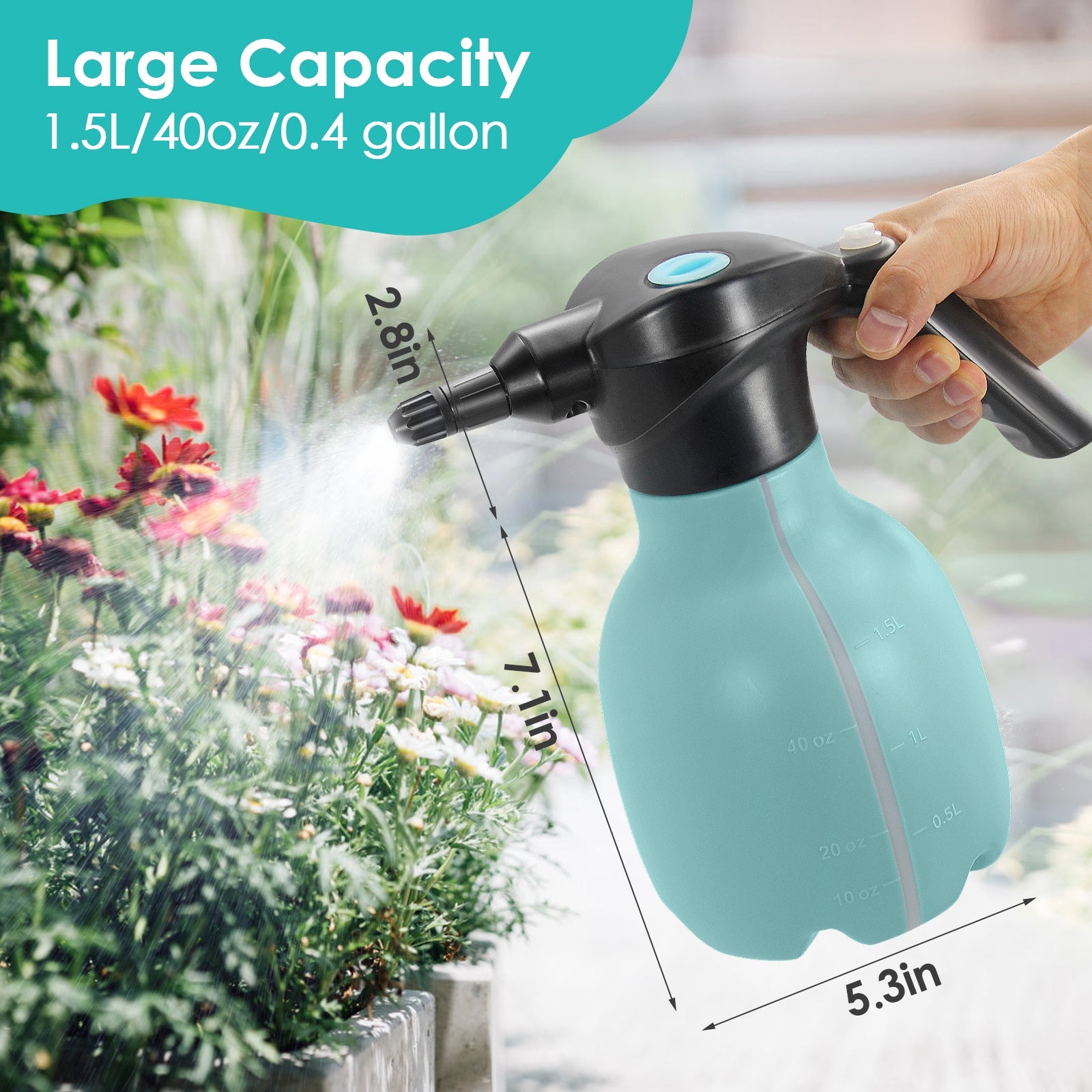 large spray bottle for garden 0.4 Gallon/1.5L Electric Spray Bottle for Plants – Sidekingsprayer