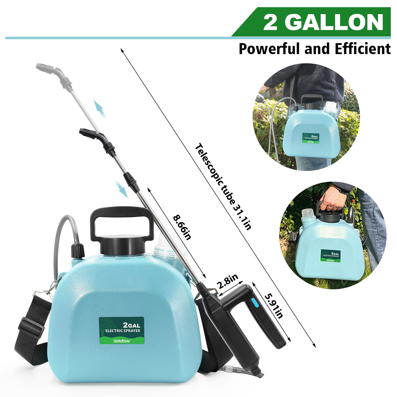 2 Gallon/8L Battery Operated Garden Sprayer - Durable and Easy to Use