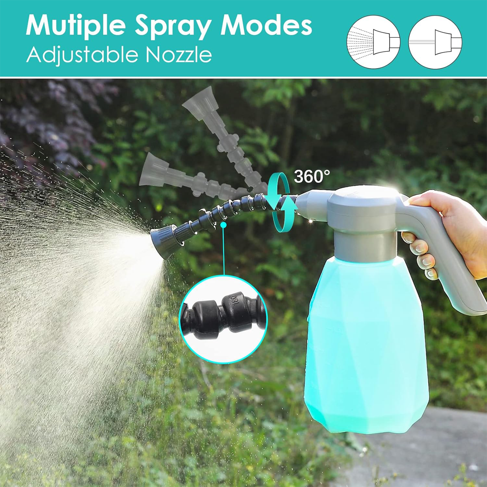 0.5 Gallon/2L Rechargeable Electric Sprayer Bottle - Convenient Garden and Home Use