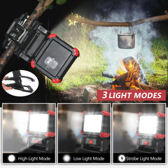 LED Work Light Rechargeable Clamp Magnetic Base, Clip On Shop Light, 3 Modes, 2-Pack, 2100LM COB, IPX5 Waterproof, for Jobsite, Car Repair, BBQ, Emergency Lighting