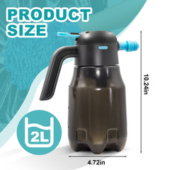 68oz/2L Electric Foam Sprayer, 60PSI Battery Powered Car Foam Sprayer with 2 Adjustable Nozzles, Rechargeable Cordless Foaming Spray for Car Wash Detailing Garden
