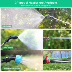 Battery Powered Garden Sprayer 2 Gallon, Powerful Electric Backpack Sprayer, Weed Yard Lawn Sprayer with 3 Mist Nozzles & Retractable Wand