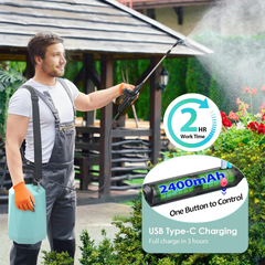 Rhombic 5L/1.35 Gallon Battery Powered Electric Sprayer - Efficient Garden Tool