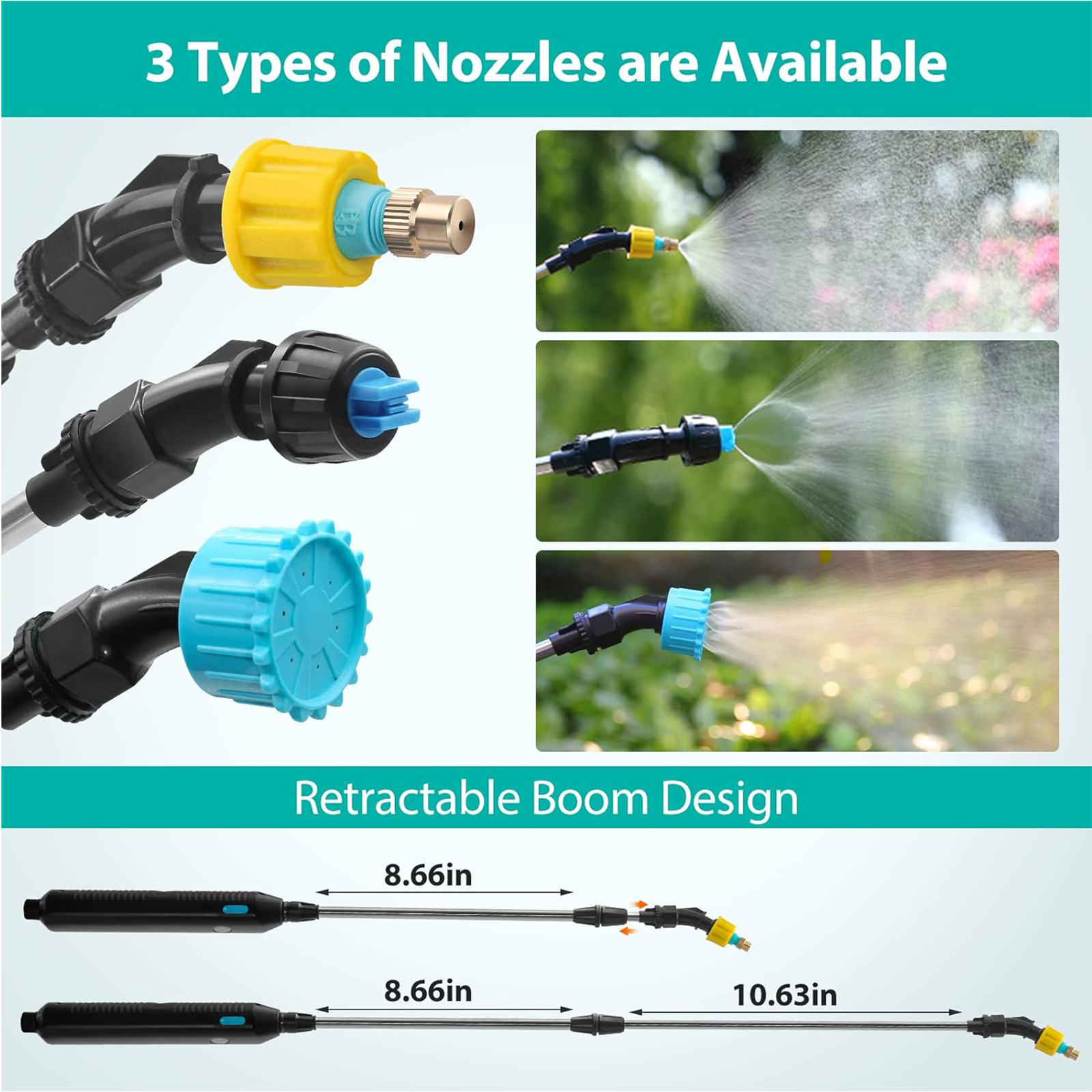 1.35 Gallon/ 5L Battery-Powered Portable Garden Sprayer - Convenient and Efficient for Your Garden