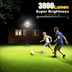 360° Rechargeable Work Light with Remote &Telescopic Stand (8.4Ft), 3000LM Ultra Bright 3CCT Dimmable, 6000mAh Battery, Portable Camping Light for Jobsite Workshop Sports Emergencies