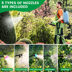 Battery Powered Sprayer 3.2 Gallon, Battery Backpack Sprayer with USB Rechargeable Handle, 5 Mist Nozzles, 32" Telescopic Wand, Electric Back Pack Sprayer for Yard, Lawn and Garden