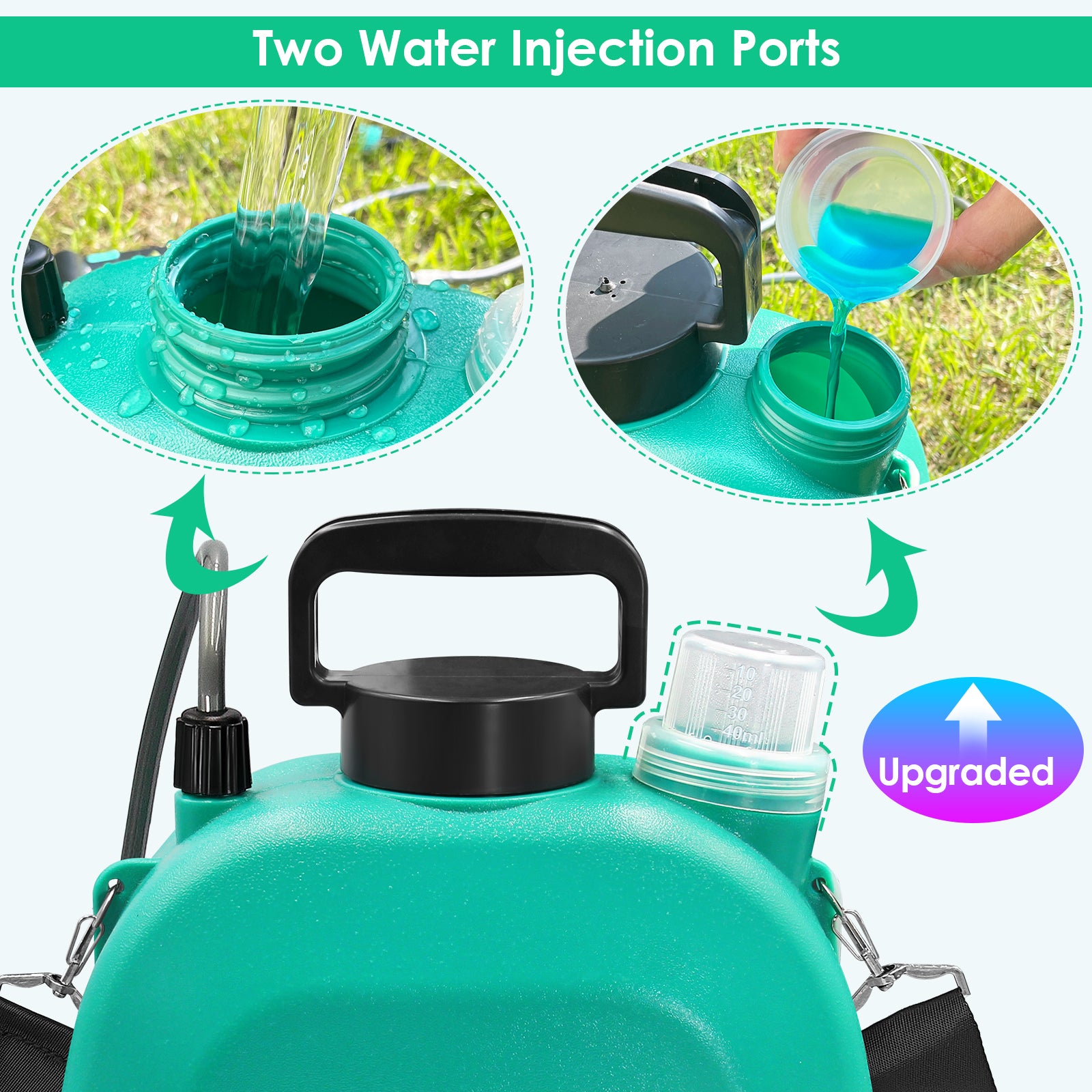 Battery Powered Garden Sprayer 2 Gallon, Powerful Electric Backpack Sprayer, Weed Yard Lawn Sprayer with 3 Mist Nozzles & Retractable Wand