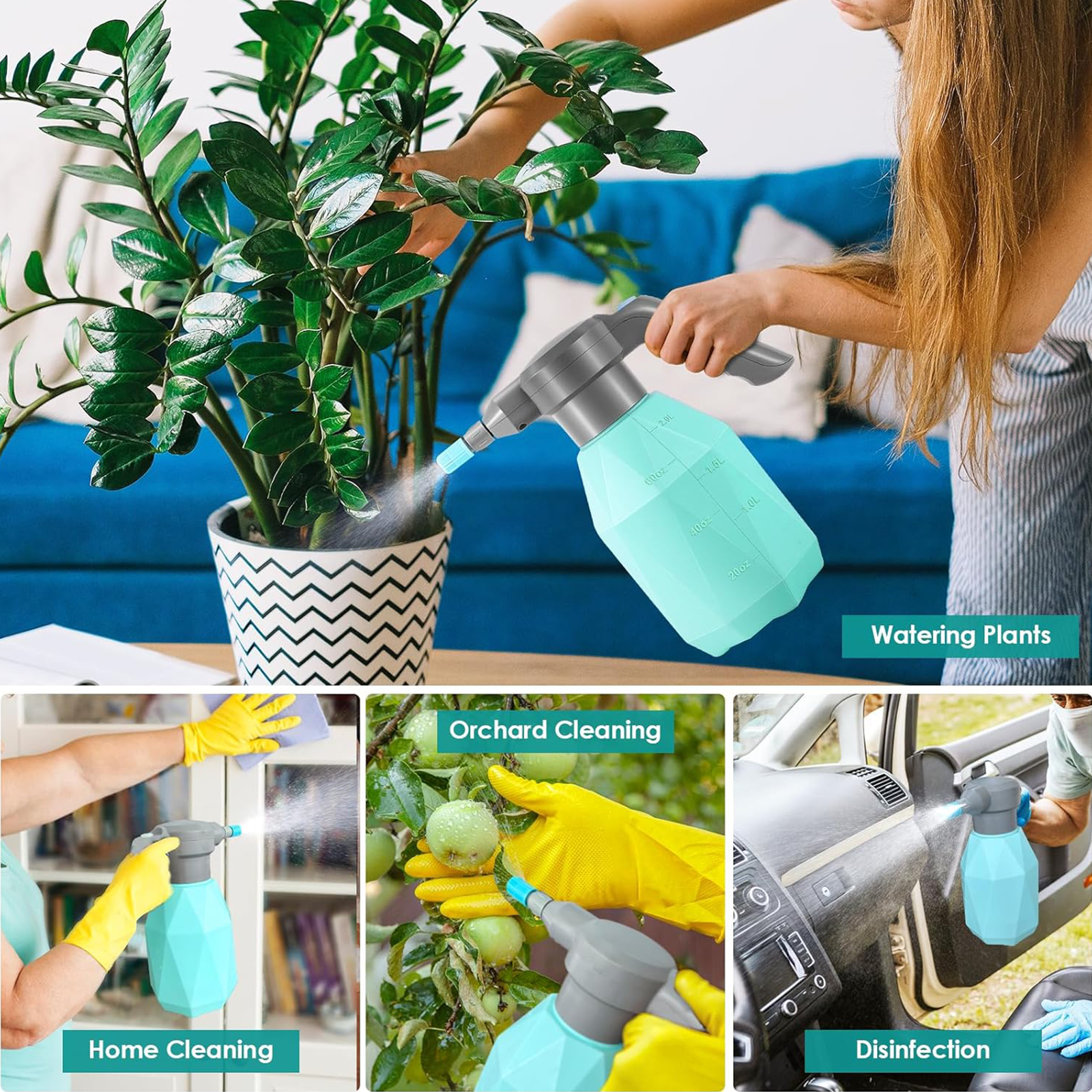 0.5 Gallon/2L Rechargeable Electric Sprayer Bottle - Convenient Garden and Home Use