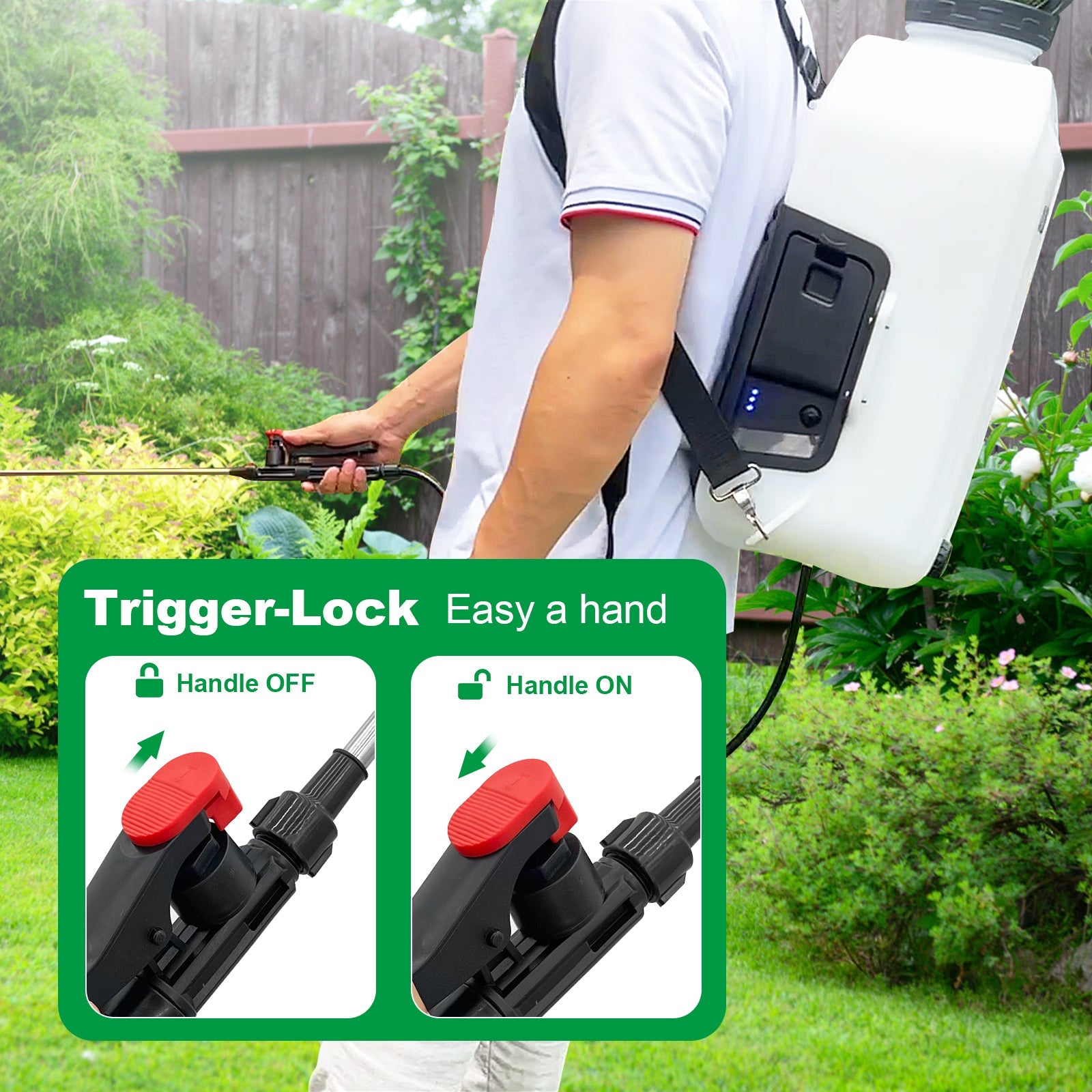 4 Gallon Adjustable Battery Powered Electric Sprayer - Automatic, High-Efficiency, Portable