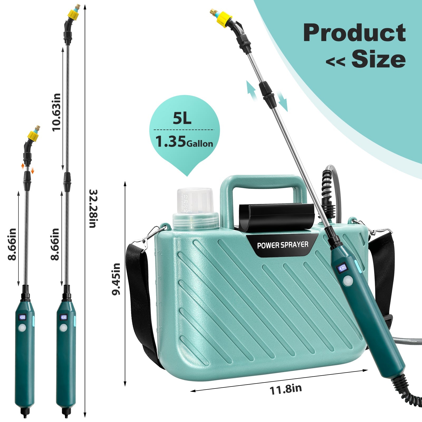 New 1.35 Gallon /5L  Electric Garden Sprayer Portable, Rechargeable, and Efficient