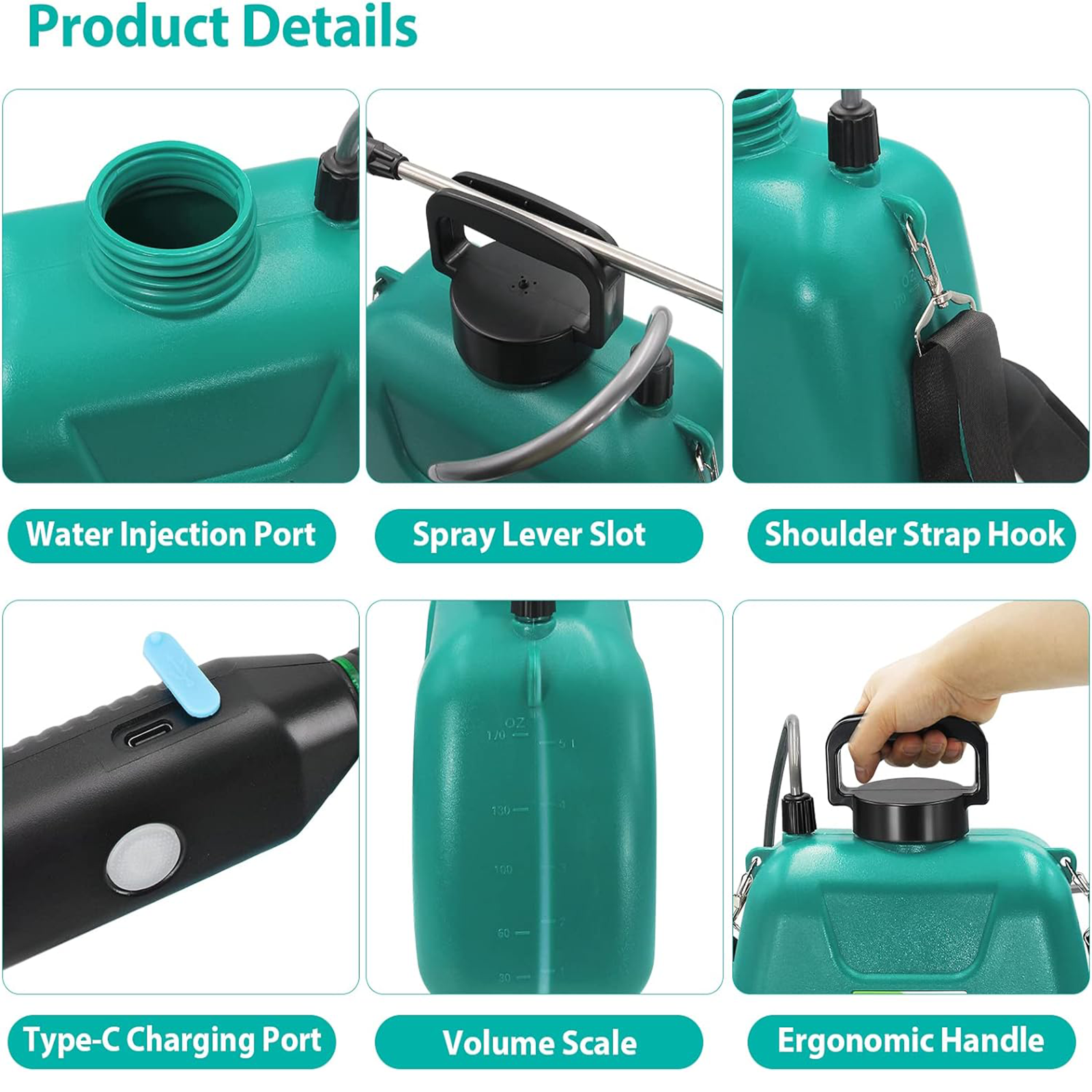 1.35 Gallon/ 5L Battery-Powered Portable Garden Sprayer - Convenient and Efficient for Your Garden