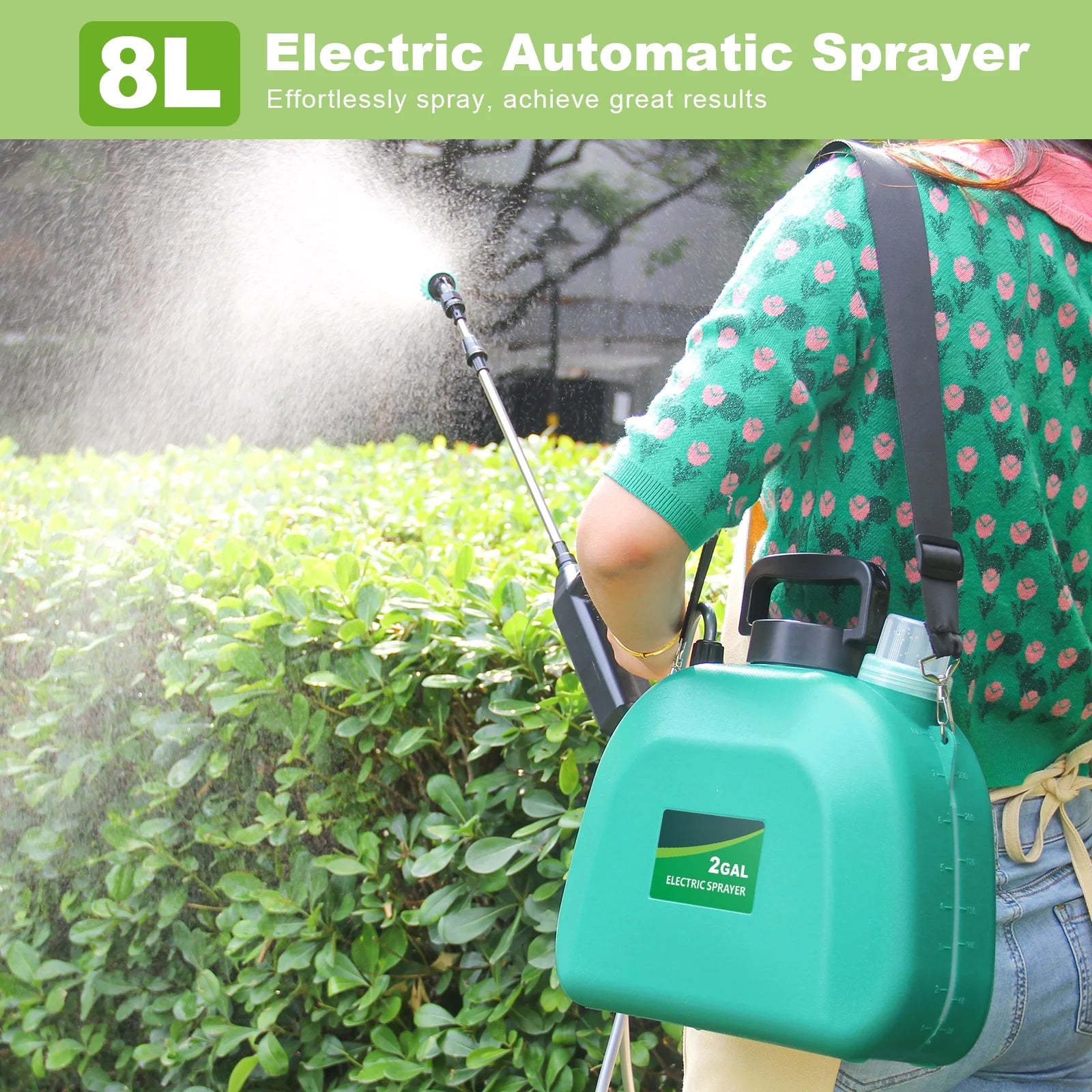 SideKing Battery Powered Sprayer 2 Gallon, 7.4V Powerful Electric Garden Weed Yard Sprayer