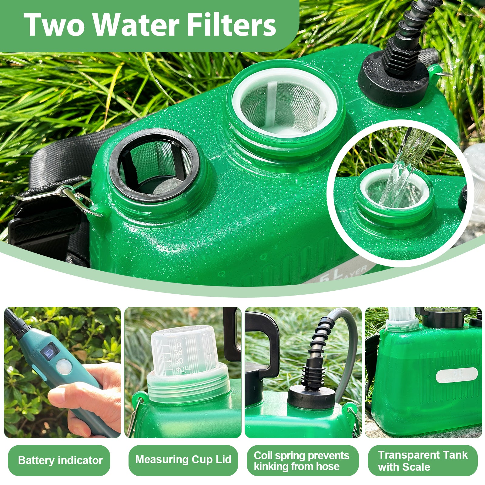 New 5L/1.35 Gallon Battery Powered Sprayer Portable & Efficient Garden Tool