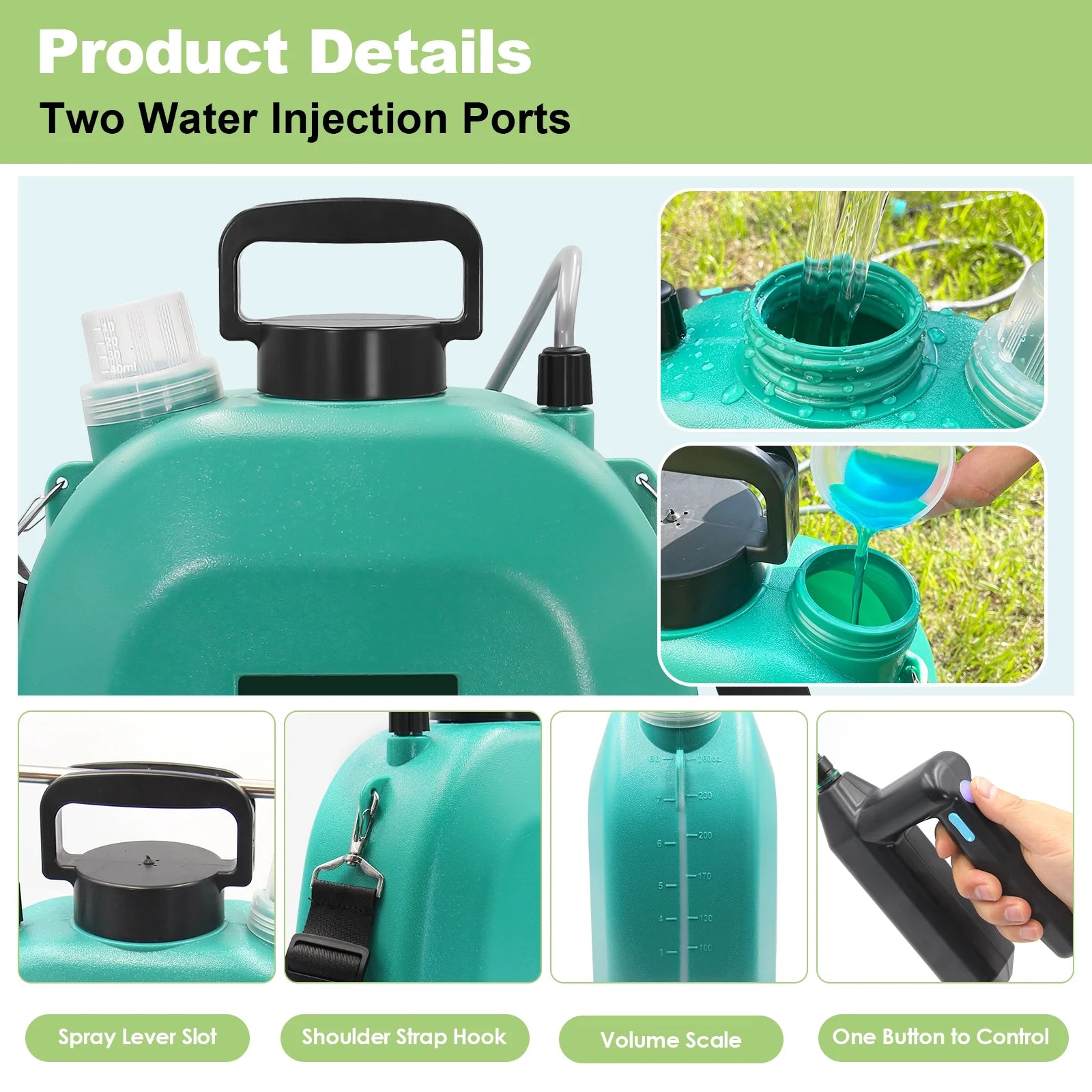 SideKing Battery Powered Sprayer 2 Gallon, 7.4V Powerful Electric Garden Weed Yard Sprayer