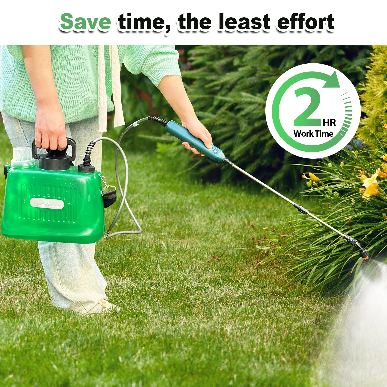 New 5L/1.35 Gallon Battery Powered Sprayer Portable & Efficient Garden Tool