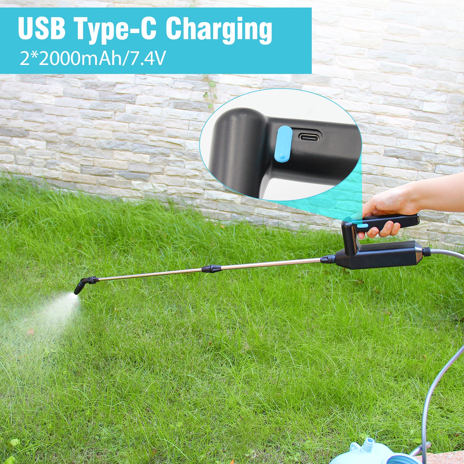 5M Rechargeable Battery-Powered Sprayer Wand