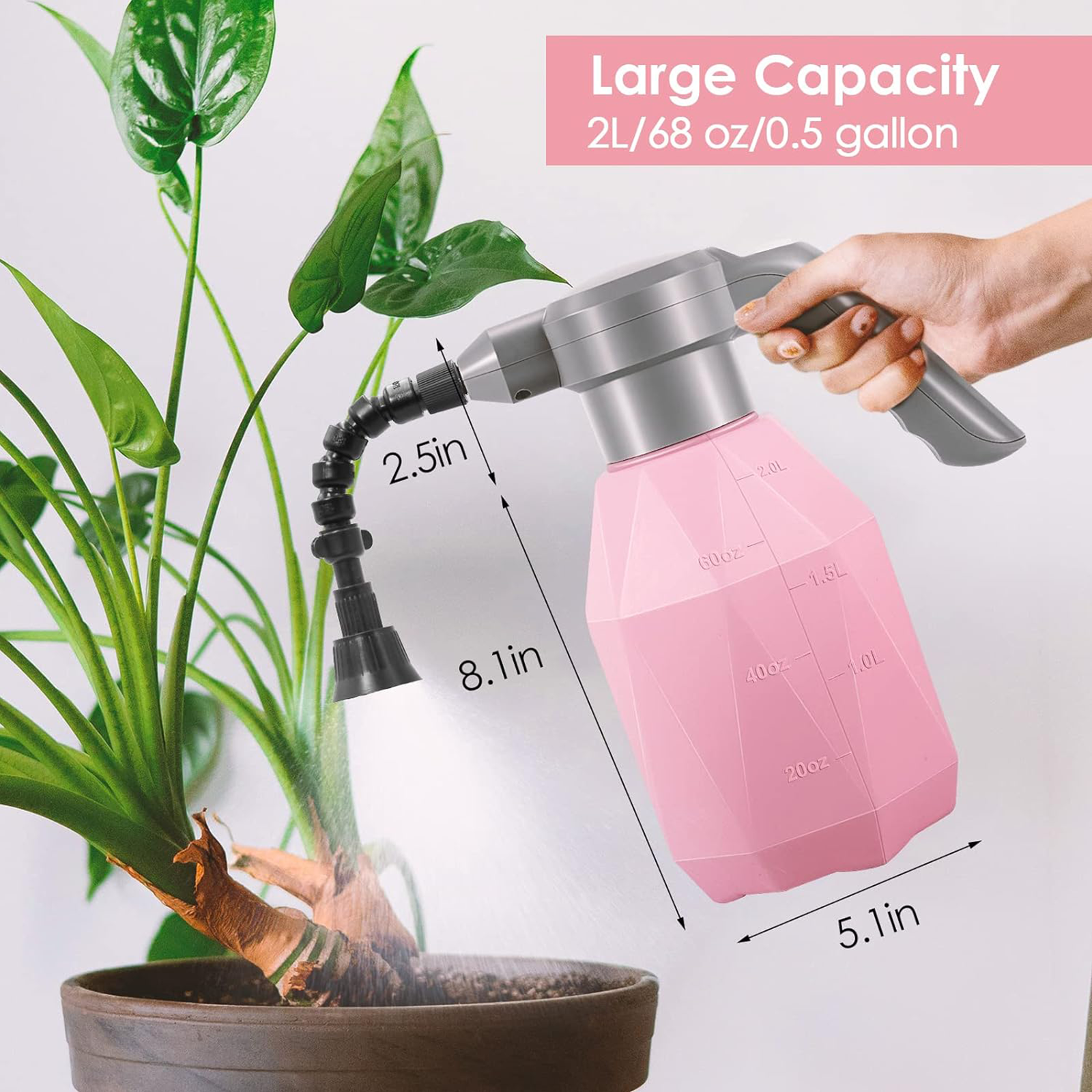 0.5 Gallon/2L Rechargeable Electric Sprayer Bottle - Convenient Garden and Home Use