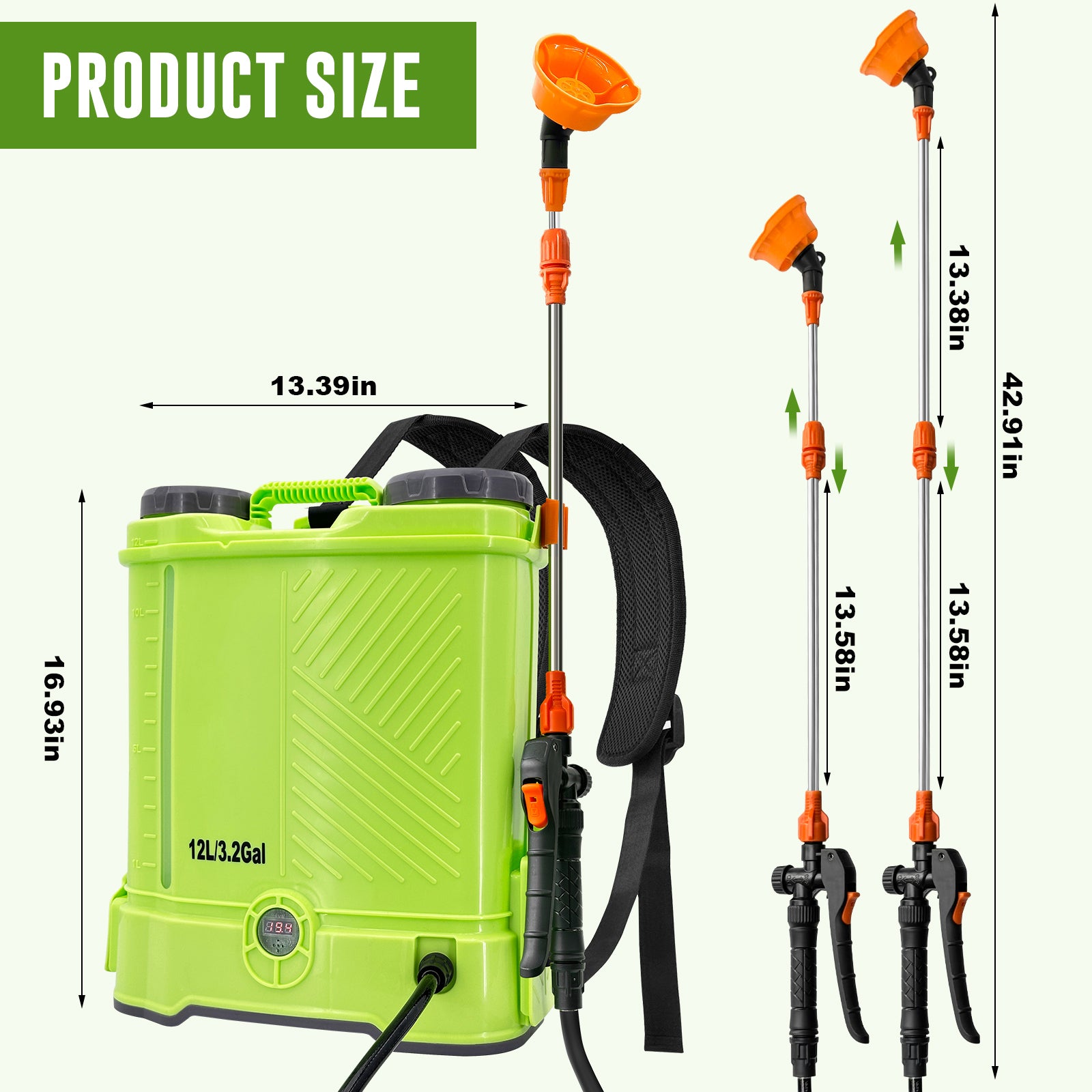 Battery Powered Backpack Sprayer 3.2 Gallon, VAXMAY 80 PSI Electric Graden Sprayer Works with Makita 18V Battery, Weed Lawn Sprayer with Telescopic Wand, 5 Nozzles, 2.0 Ah Battery & Charger Included