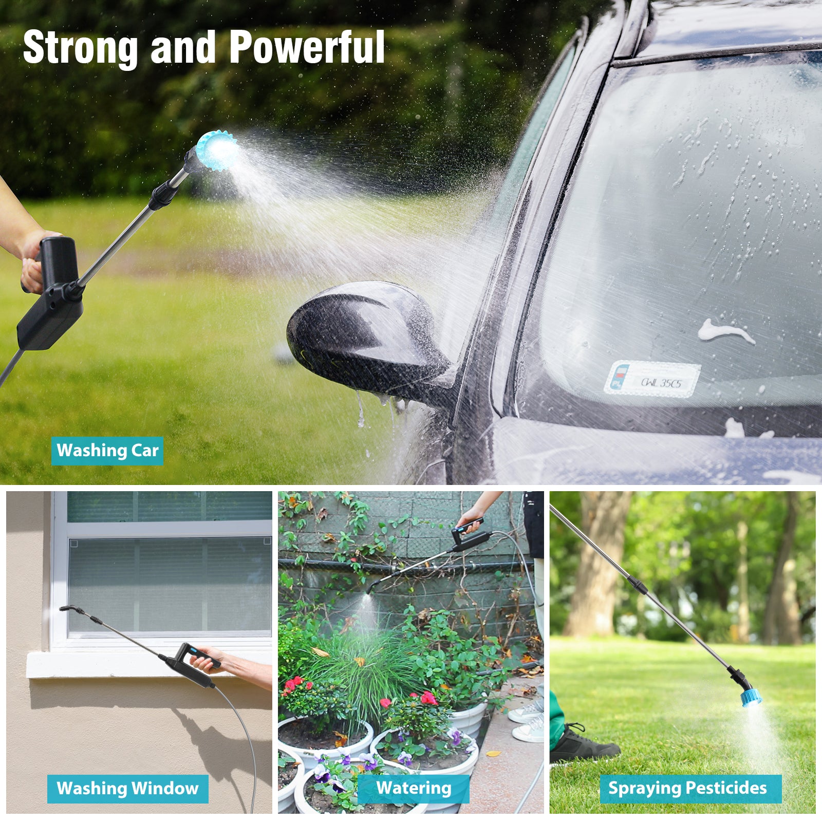 5M Rechargeable Battery-Powered Sprayer Wand
