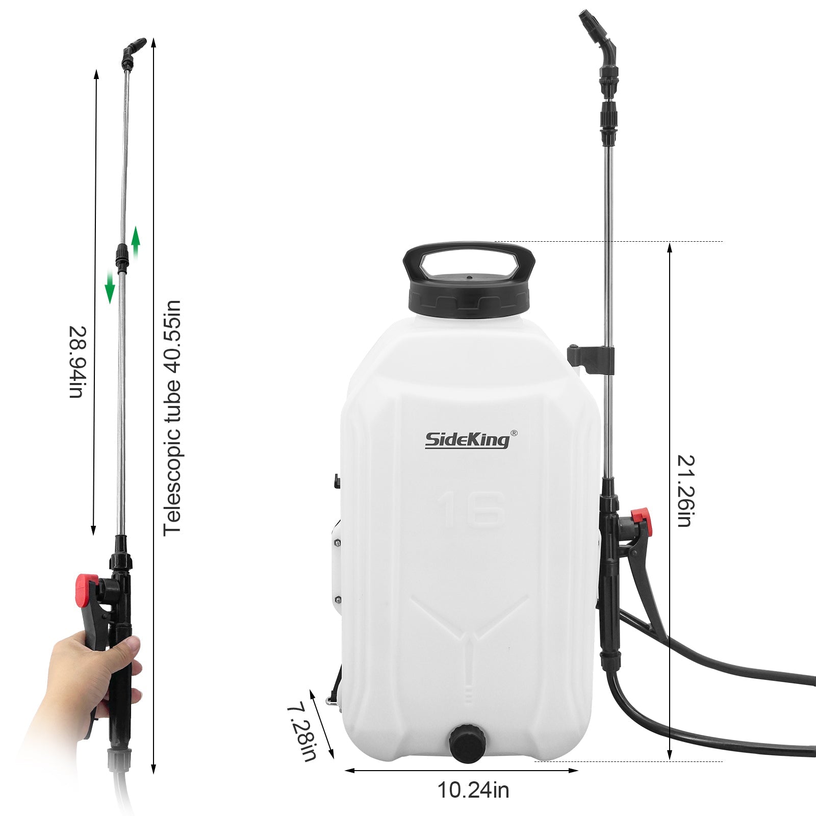 4 Gallon Adjustable Battery Powered Electric Sprayer - Automatic, High-Efficiency, Portable