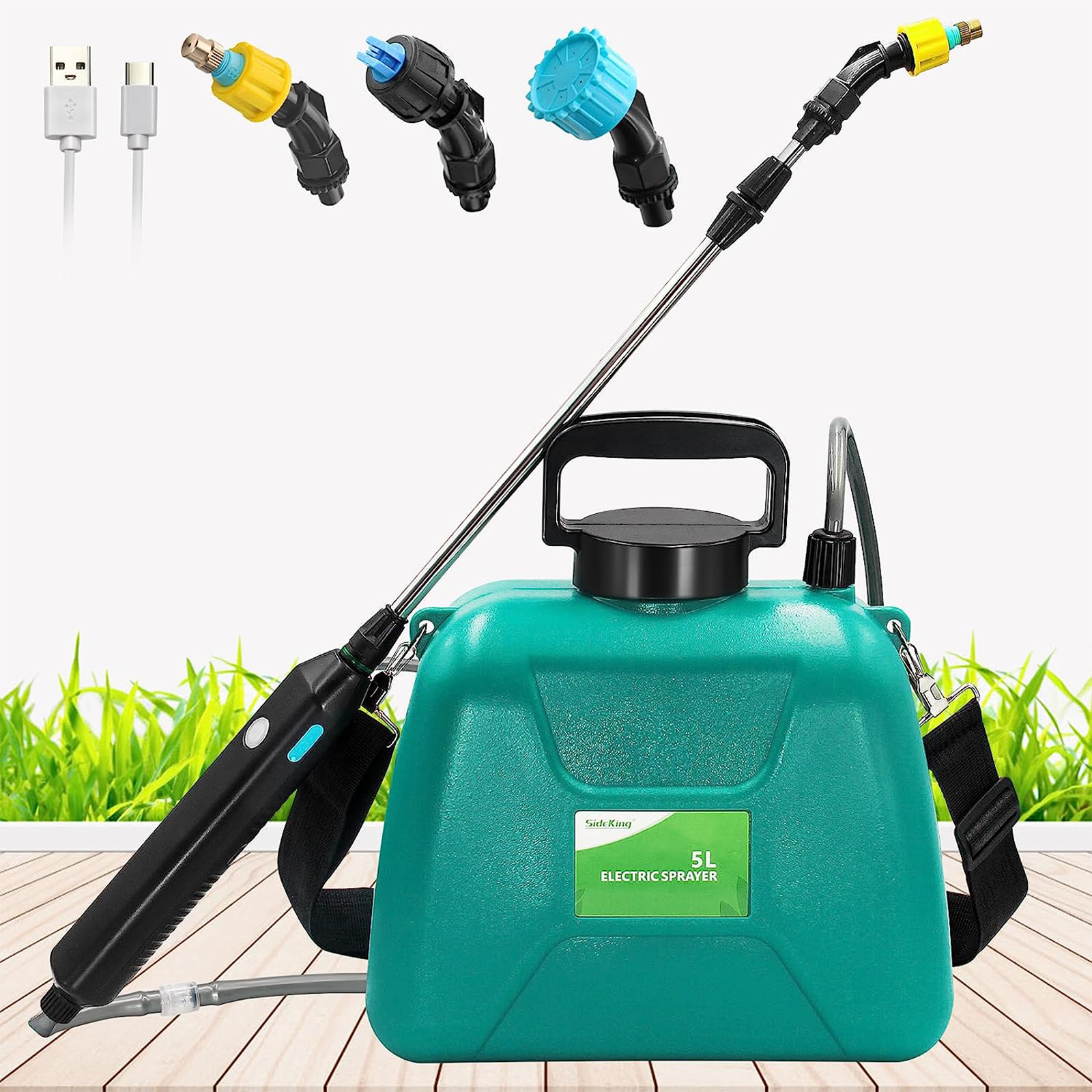 portable garden sprayer wheels 1.35 Gallon/ 5L Battery-Powered Portable Garden Sprayer