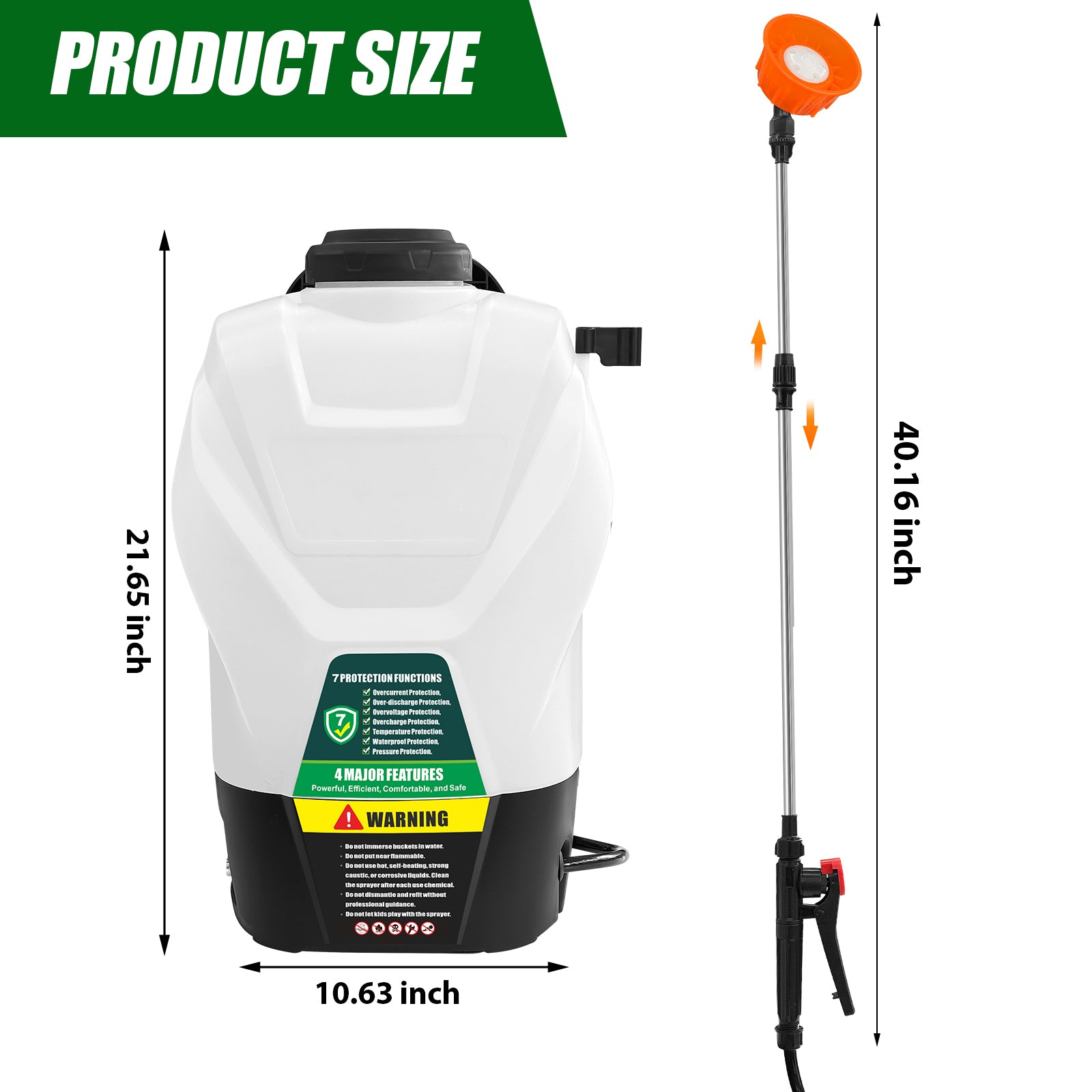 Backpack Sprayer 4 Gallon Battery Powered Garden Sprayer 16L Electric Sprayer Works with Makita 18V Battery