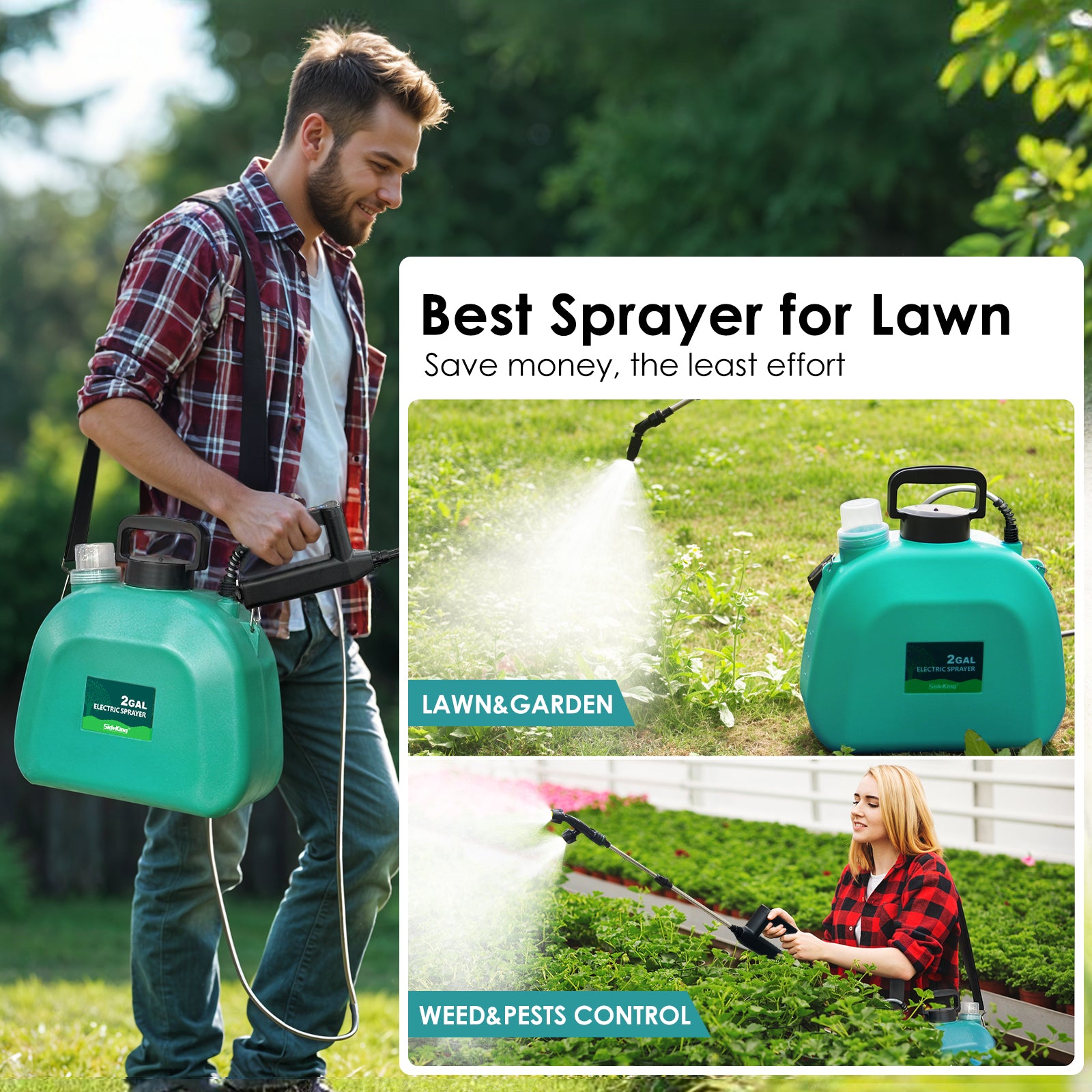 best battery garden sprayer Battery Powered Sprayer 2 Gallon, 2025 Upgraded Electric Weed Sprayer – Sidekingsprayer
