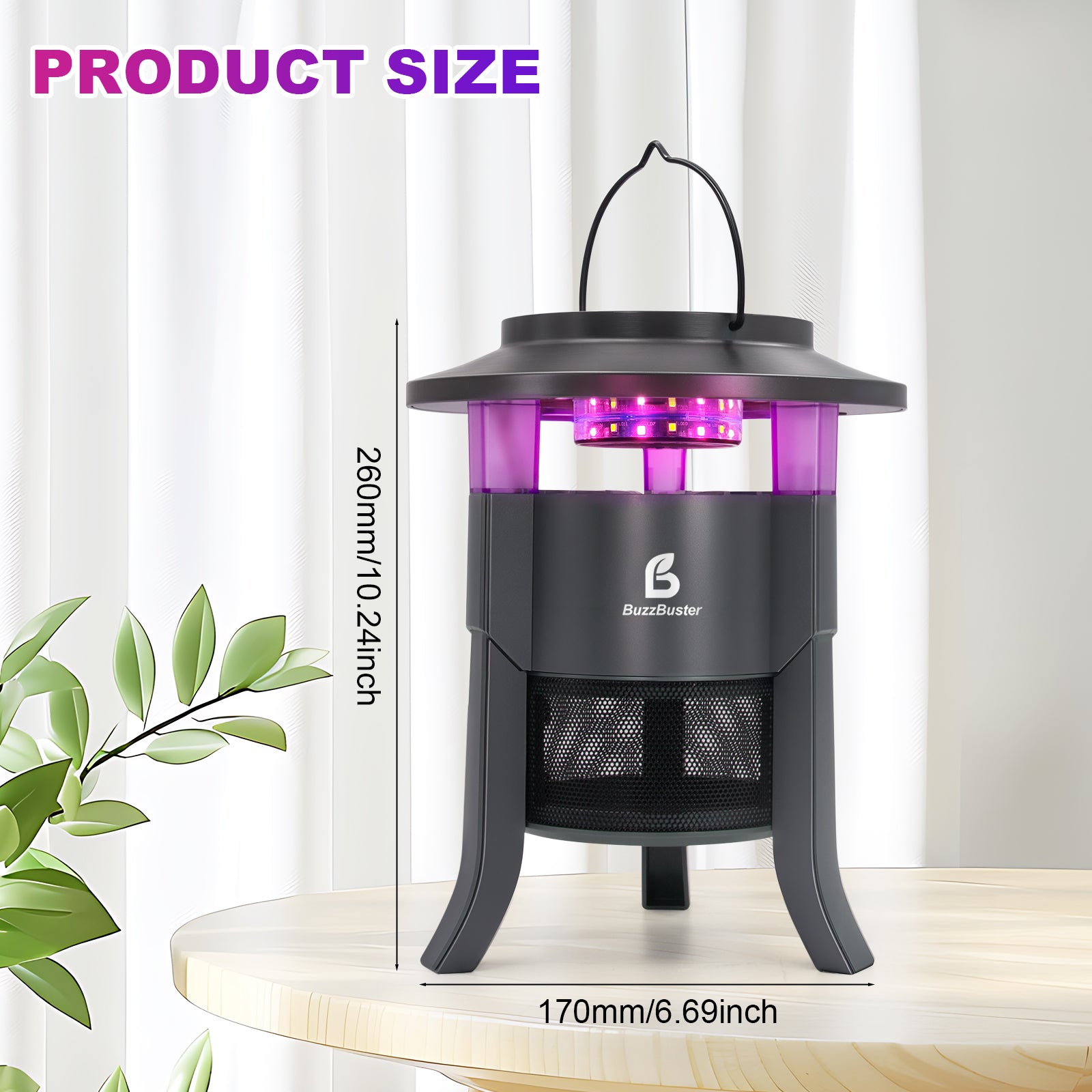 Solar Mosquito Trap Indoor Outdoor, USB-C Rechargeable Fly Trap, Quiet Fan Light Trap Alternative to Bug Zapper, Portable Insect Control for Home, Garden & Patio