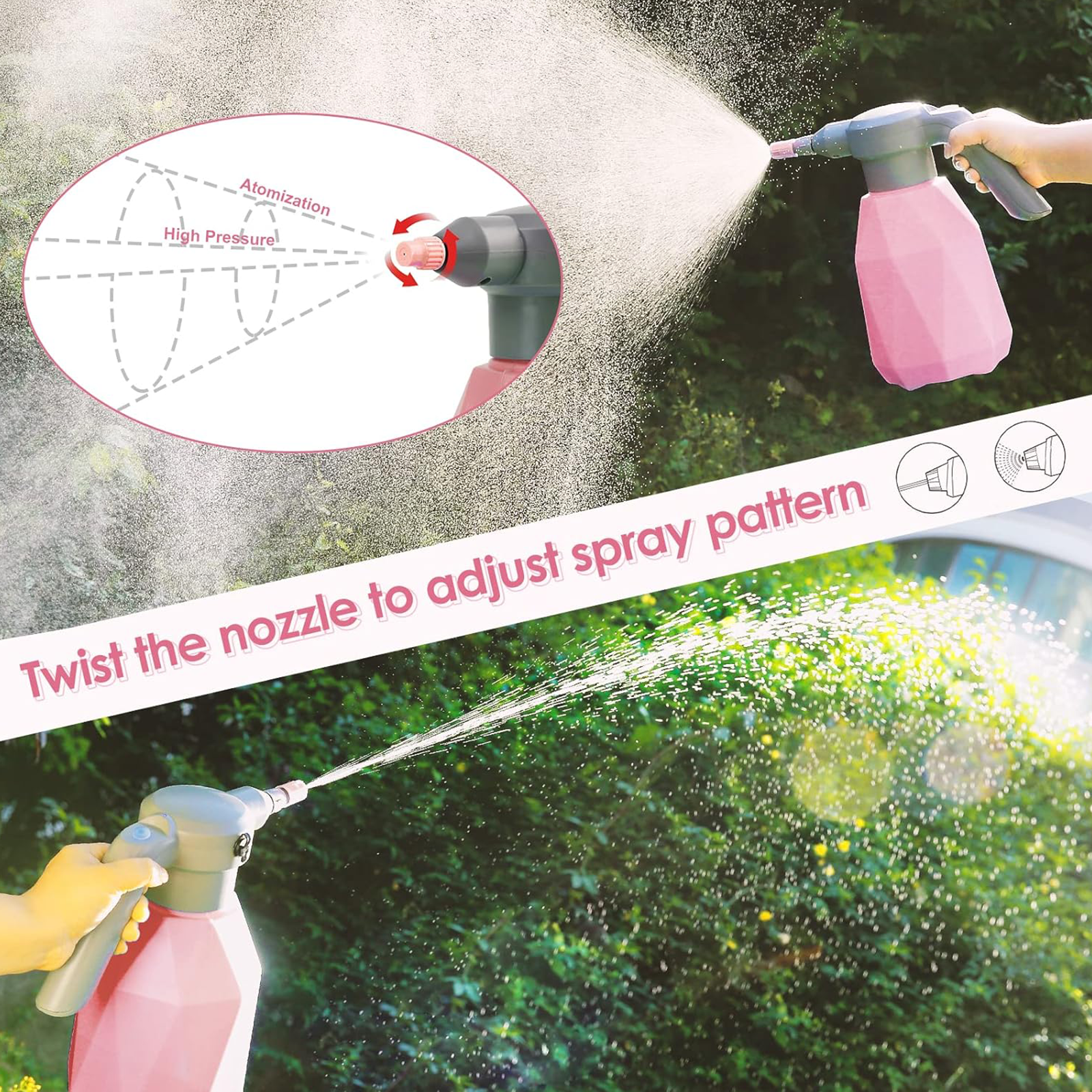 0.5 Gallon/2L Rechargeable Electric Sprayer Bottle - Convenient Garden and Home Use