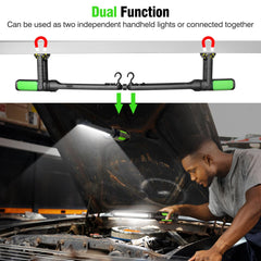 Work Light for Mechanic, 2400LM LED, 4400mAh Rechargeable, Magnetic, Underhood Work Light with Hooks for Car Repairing/Inspection/Garage/Workshop/Emergency